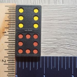 6:8 Vintage Whitman Replacement Domino Large Black Plastic Color Dots Dominoes